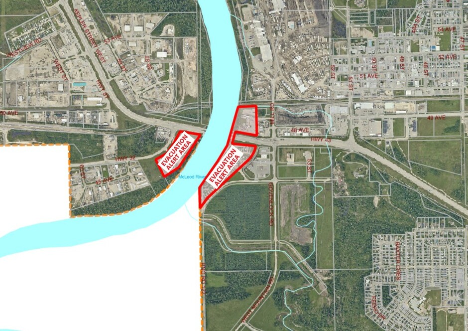 Evacuation Advisory Alert for part of the Town of Whitecourt issued